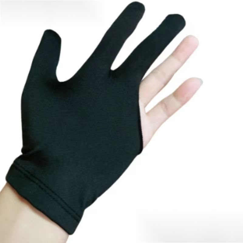 Gran por mayor billar guantes de dedo abierto de correo desechable tres dedos sala de billar hombre y mujer vales de entrada