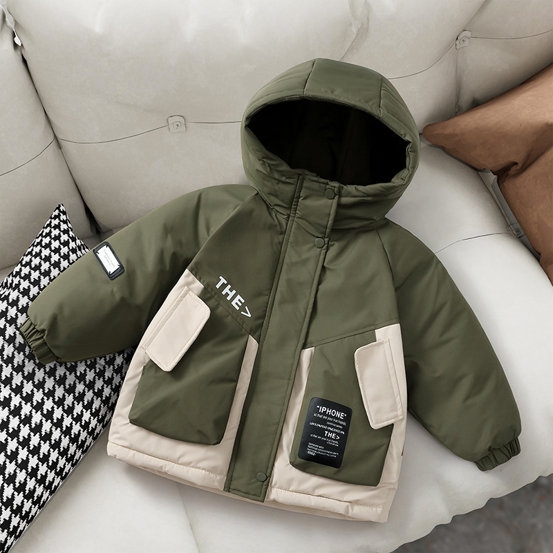 Cross-Border Winter Clothing for Older Children, Cotton-Padded Parkas, Thickened Cotton Jackets, New Styles for Boys and Girls, Winter Coats, Children's Clothing