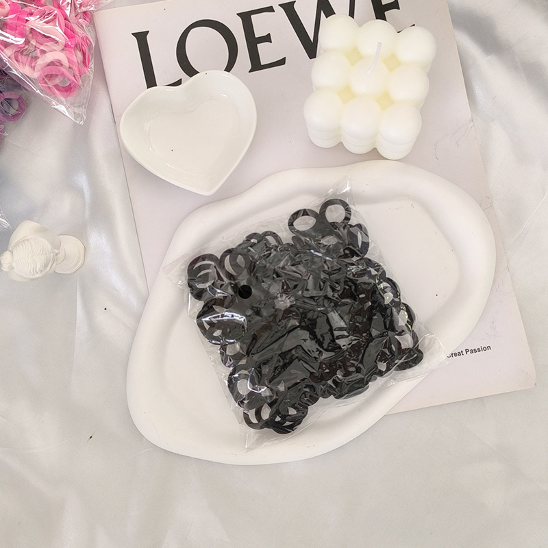 Solo al por mayor cuerda de pelo negro banda de pelo femenino estilo coreano alta elasticidad no duele el pelo banda de goma corbata alta Cola de Caballo accesorios para el cabello del bebé