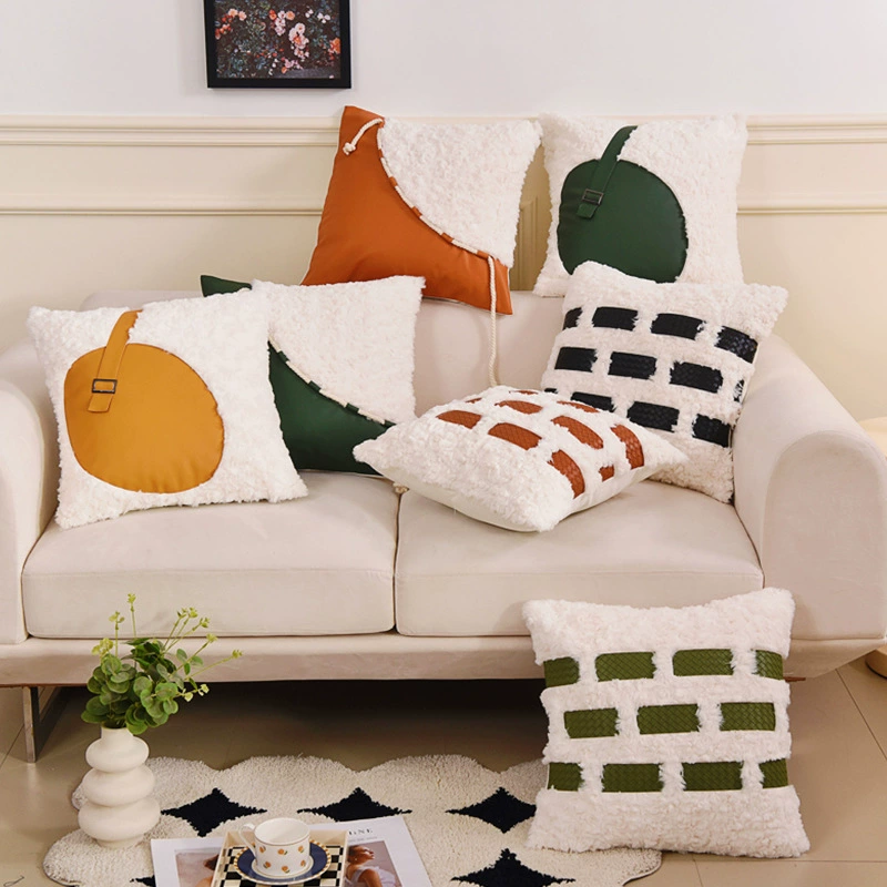 Имитированная шерсть кролика подушка, декоративная подушка для sofa, гостиная, прикроватный обратно офисный стул