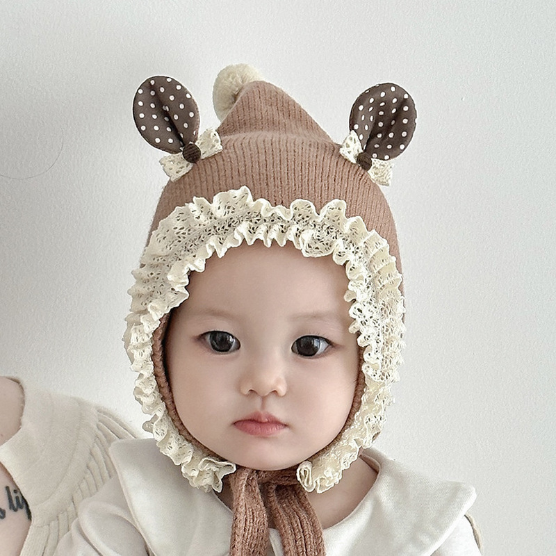 儿童帽子秋冬季保暖防寒毛线帽女宝宝针织帽可爱婴幼儿护耳套头帽|undefined