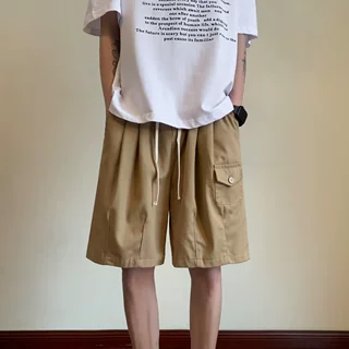 工装短裤男夏季新款韩版潮牌ins宽松外穿五分裤青少年棉质休闲裤