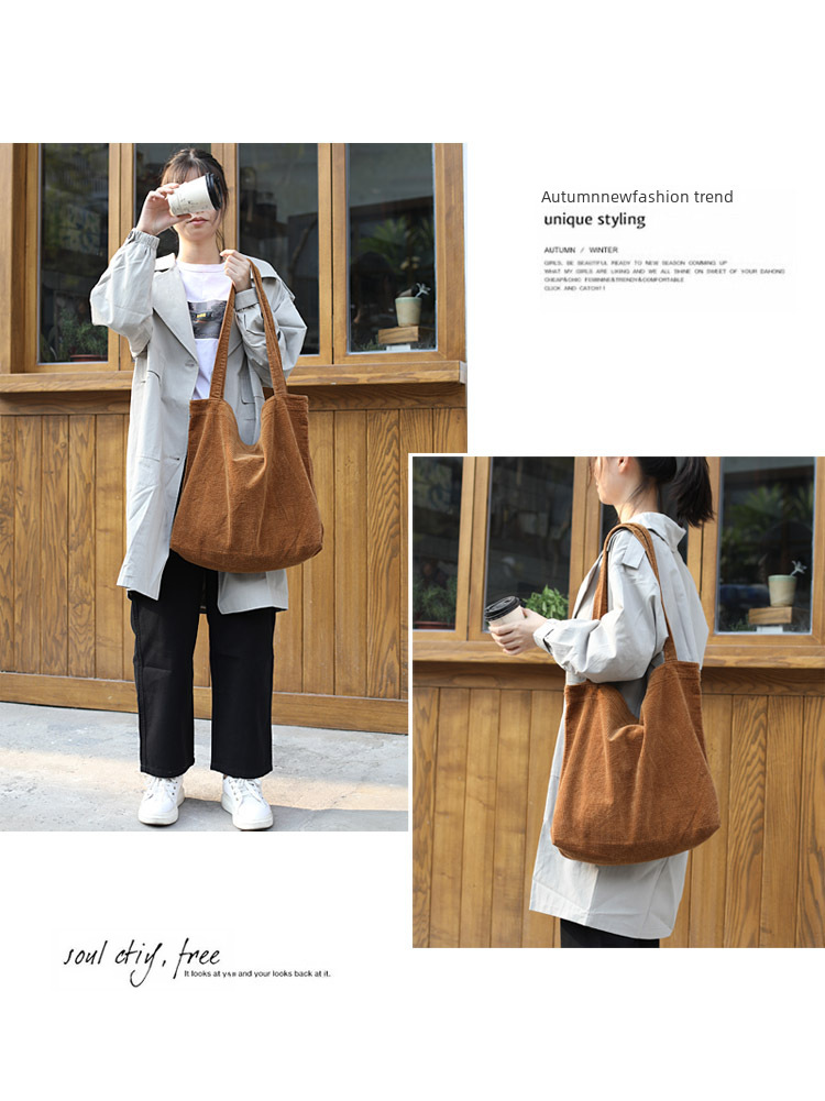 Borsa a tracolla in velluto a coste donna borsa vintage grande_voghion.com