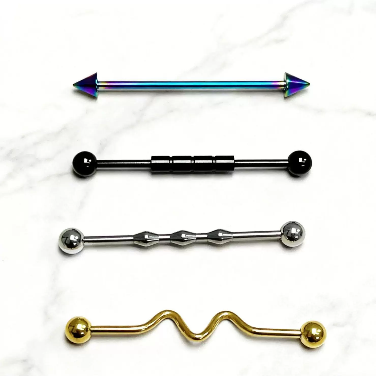 厂家直销跨境朋克不锈钢长杆耳骨钉ins风耳廓穿刺环钛钢人体饰品