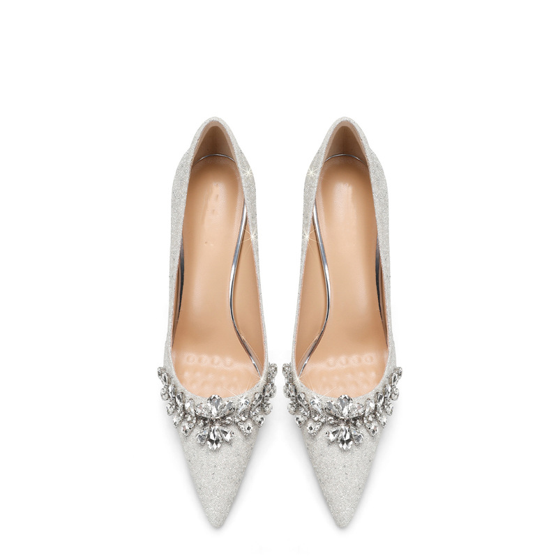 Bridal Shoes 2025 Spring New Style Stiletto Elegant Burgundy Xiuhe Suit Festive Wedding Shoes Flower Embroidered High Heels