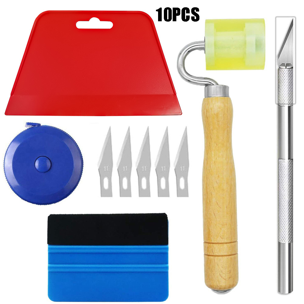 10件套壁纸平滑工具套件汽车贴膜修插边塞缝包边收边刮板套装
