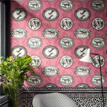 仿英国进口Cole&son壁纸动物豹纹客厅书房民宿沙发背景墙