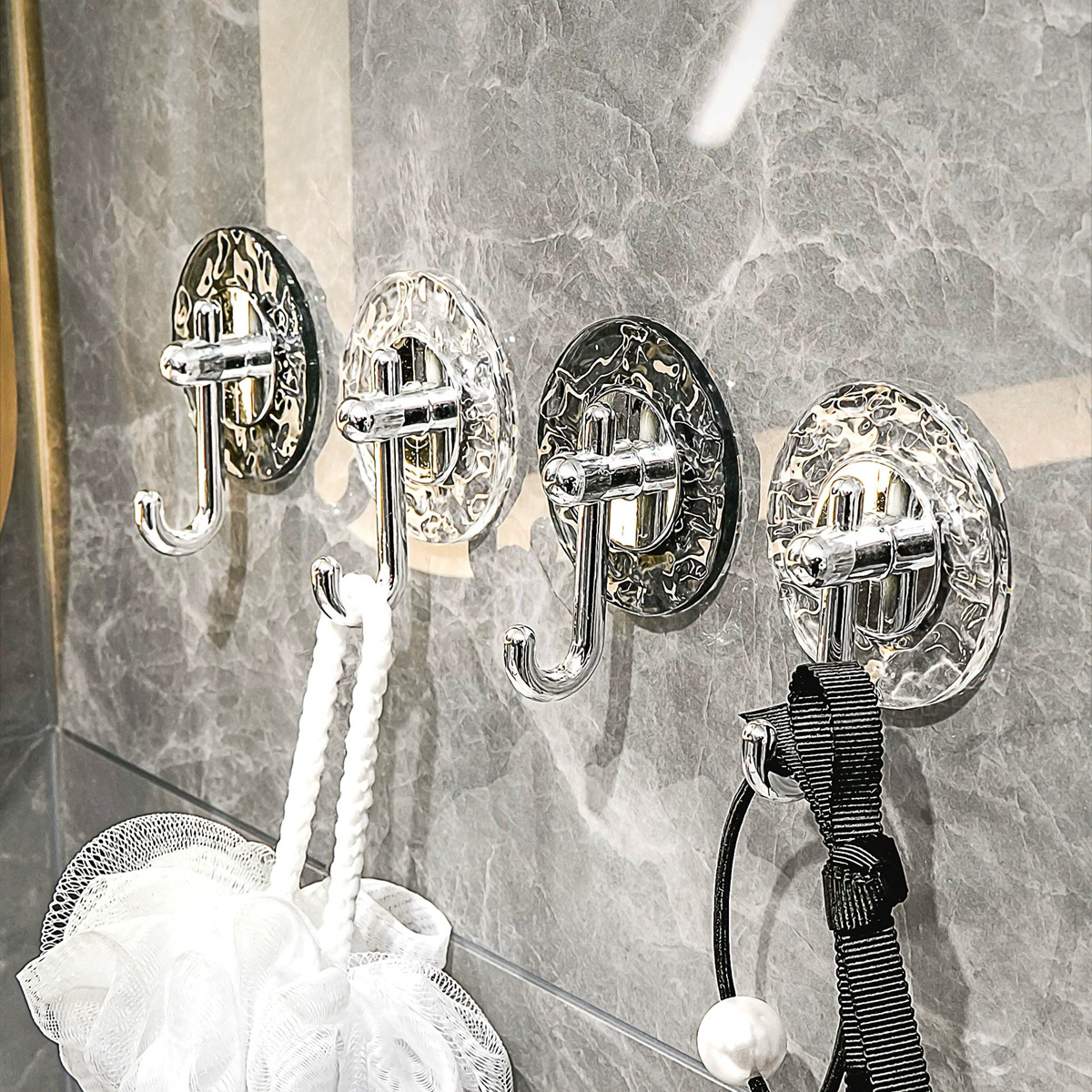 Luz gancho de lujo adhesivo fuerte carga Punch-libre cocina baño Baño pared puerta toalla sin costuras gancho pegajoso