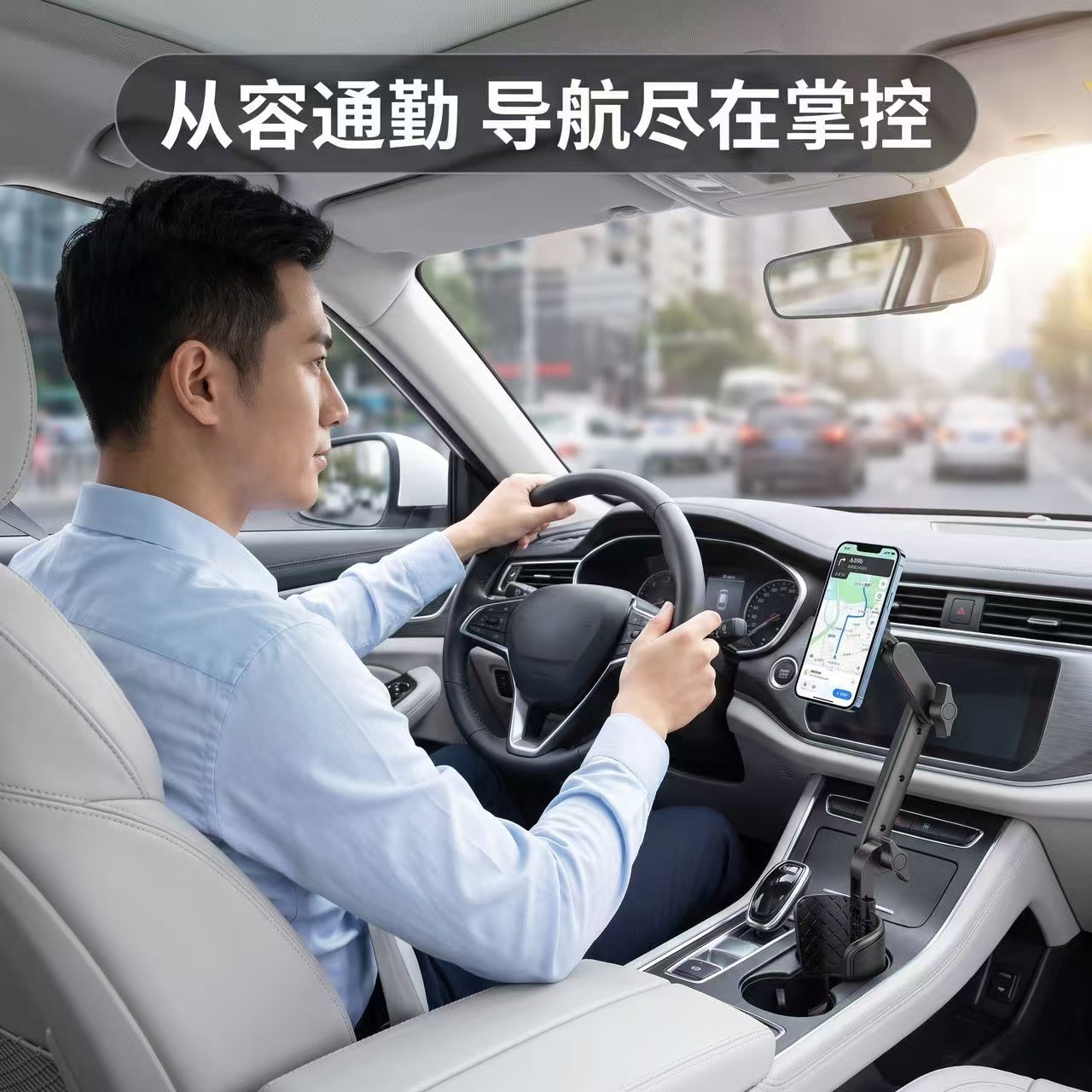 Cross-border car cup holder, car phone and tablet navigation stand, multifunctional two-in-one cup holder stand