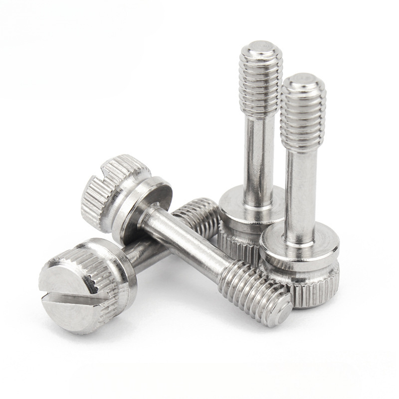 GB839不锈钢304一字槽滚花手拧防松不脱螺丝不脱出螺钉M3M4M5M6M8