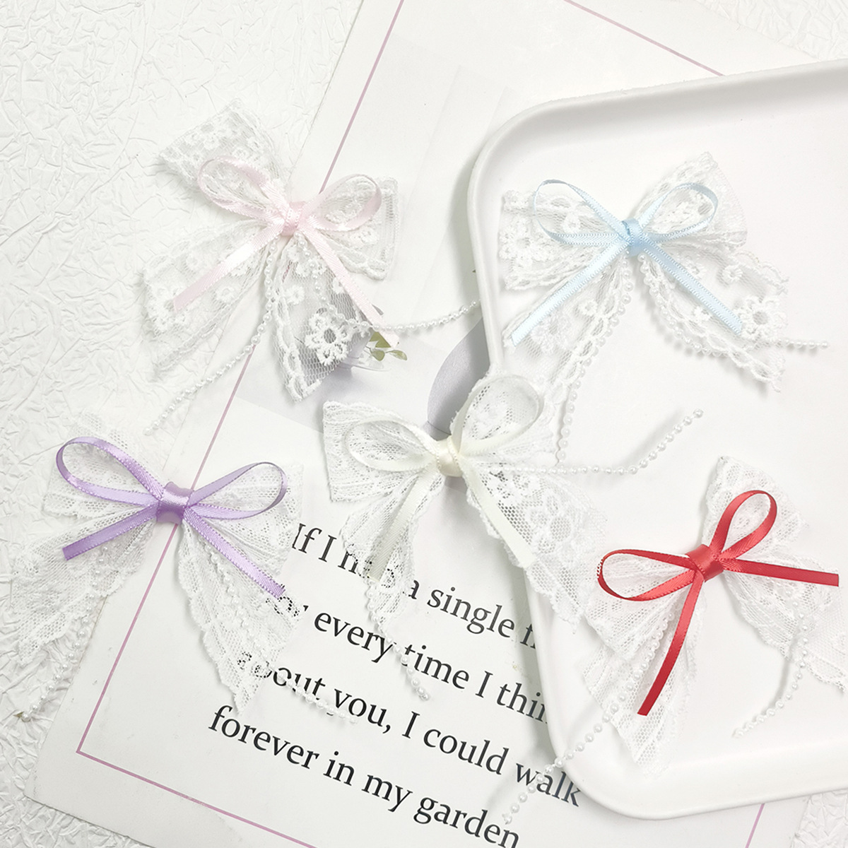 Hairgrip pearl with bow