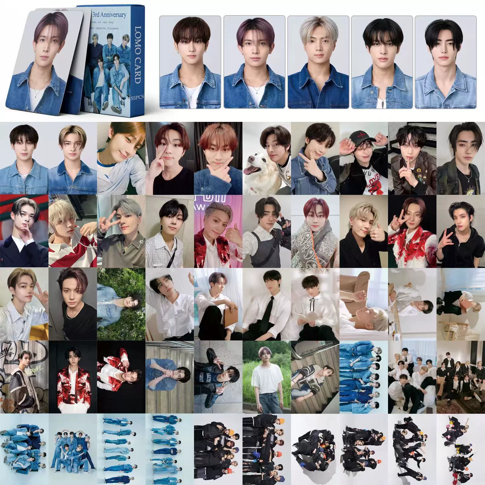 Набор фотокарточек Stray Kids, (G)I-DLE, IVE и другие — 55 лазерных карточек 59×89 мм коллекционные