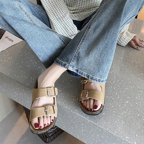 Cross-border 2026 new style French retro platform double button French beautiful sandals for summer and fashionable foreign trade