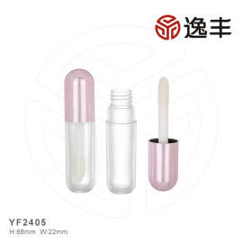 新款胶囊形喷镀瓶盖磨砂瓶身唇彩瓶唇釉唇蜜瓶空管大粗杆刷头逸丰