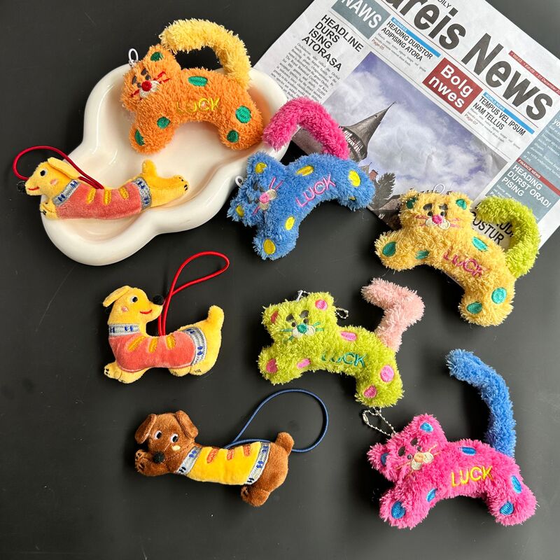 Ins Style Plush Dachshund Miu Bag Hanging Pendant Cute Doll Pendant High-Value Keychain Accessories Accessories