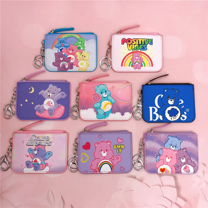 Cartoon Rainbow Bear Card Holder Coin Purse Strawberry Bear Loop Wallet Tag Holder with Key Ring Change Card Holder Wallet Cartoon Rainbow Bear Card Holder Coin Purse Strawberry Bear Loop Wallet Tag Holder with Key Ring Change Card Holder Wallet