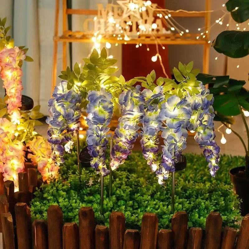 lámpara solar de imitación de wisteria lámpara de suelo impermeable al aire libre lámpara de césped lámpara de jardín lámpara de decoración de jardín súper brillante