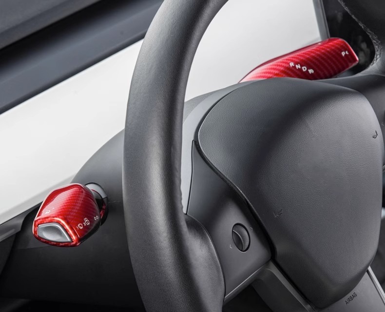 Suitable for Tesla Model3/Y gear rod cover interior decoration handle decorative patch carbon fiber lever modification ya accessories