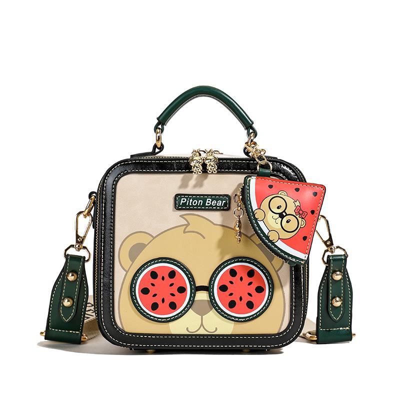 Women's Cartoon Square Crossbody Bag With Wide Shoulder Strap_voghion.com