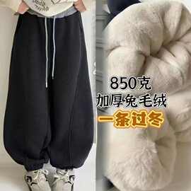 男女童冬季加绒加厚弯刀阔腿中大童保暖宽松潮休闲国内一二线品牌