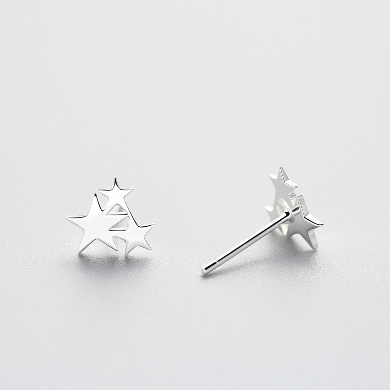 Sterlingsilber Stern Ohrstecker Für Damen Modisch Und Vielseitig_voghion.com
