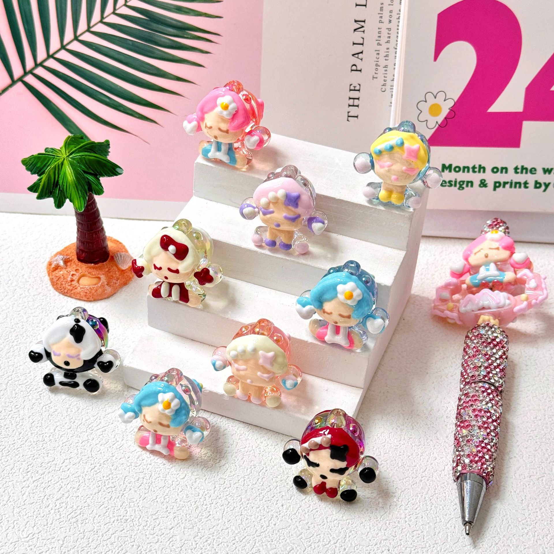 卡通可爱重工SP重油手绘珠 串珠笔diy材料配饰手机链散珠饰品配件