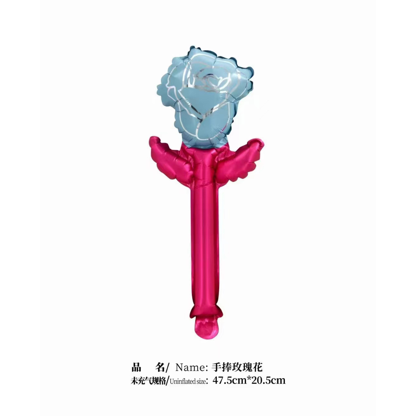 手捧玫瑰花-蓝色