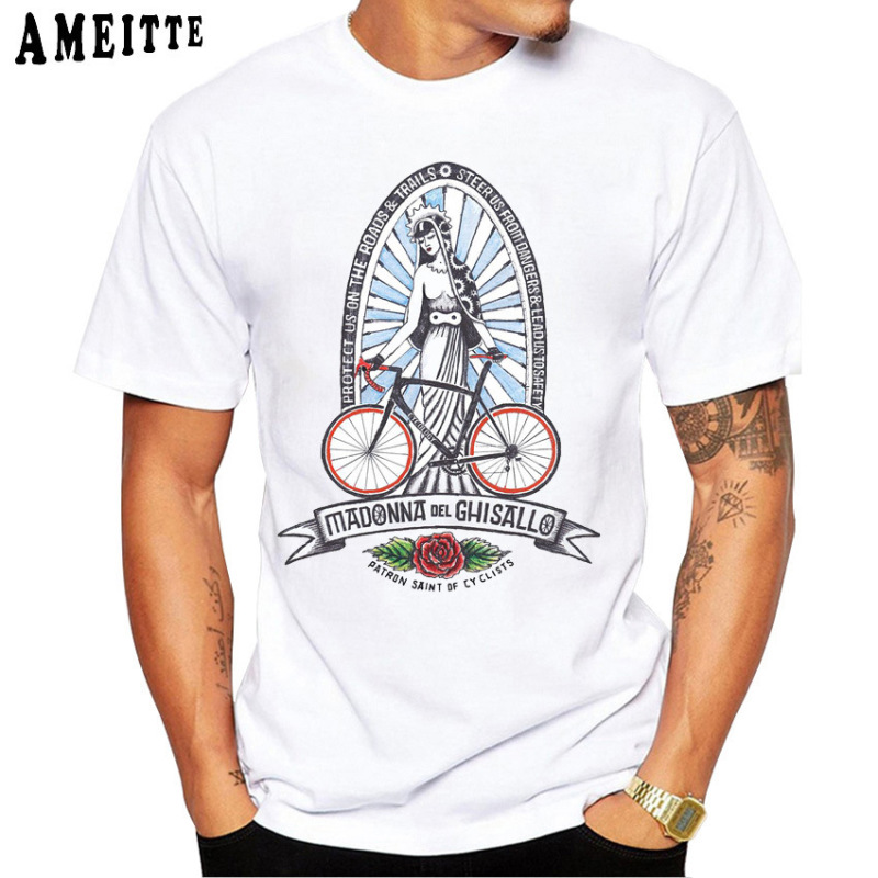 アマゾンwishクロスボーダー欧米趣味自転車プリント柄丸首半袖tシャツ男性上着速売通|undefined