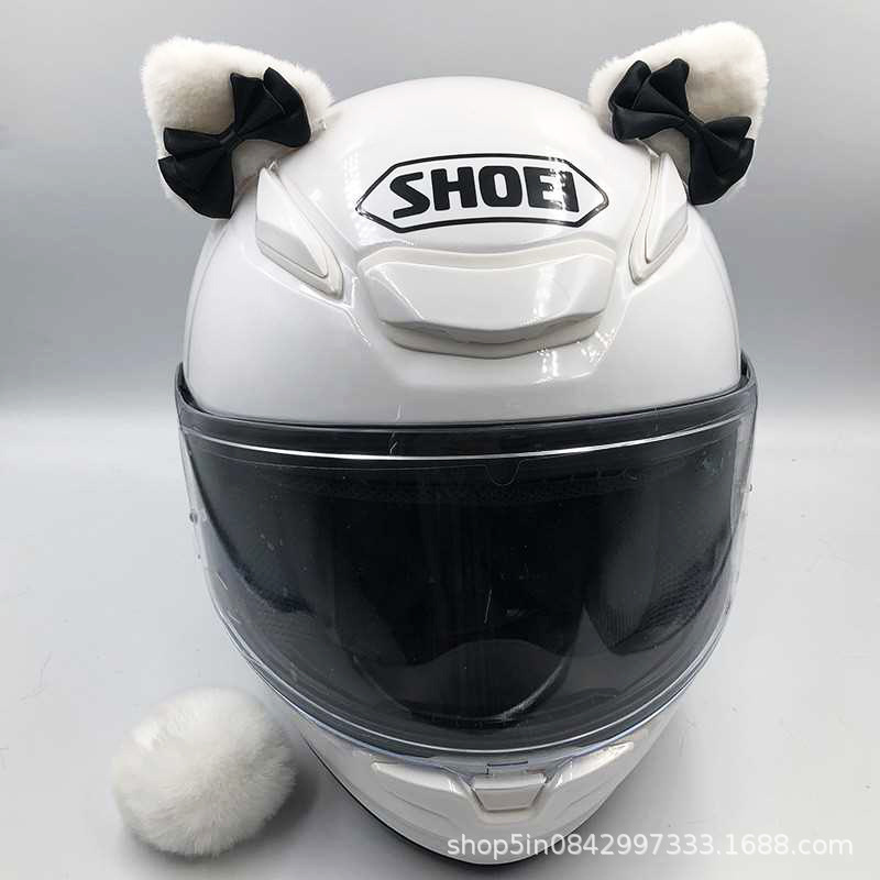 Ears Bear Ears: Motuoche Auto Parts and Accessories - white-pointed-ears-with-black-bow-and-tail