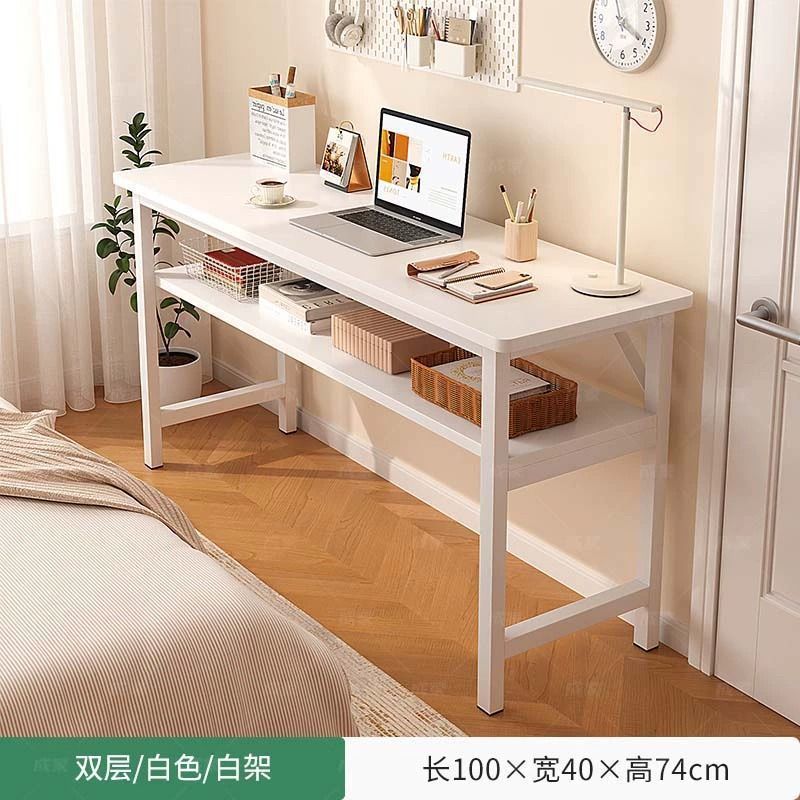 长条桌简易书桌电脑桌家用卧室学生学习桌长方形工作台双层小桌子|undefined