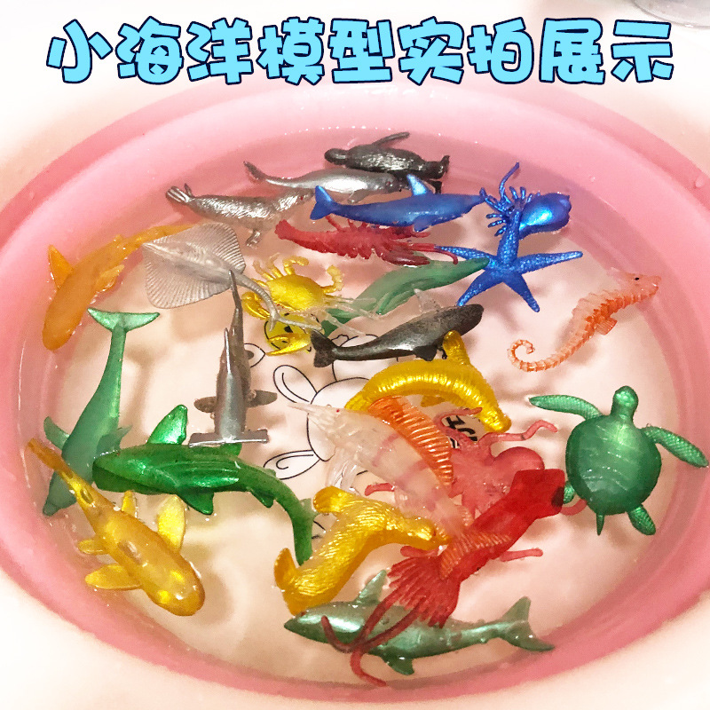Modelo de simulación de animales marinos transfronteriza 24 pingüino tiburón ballena estrella de mar fábrica de juguetes para niños al por mayor