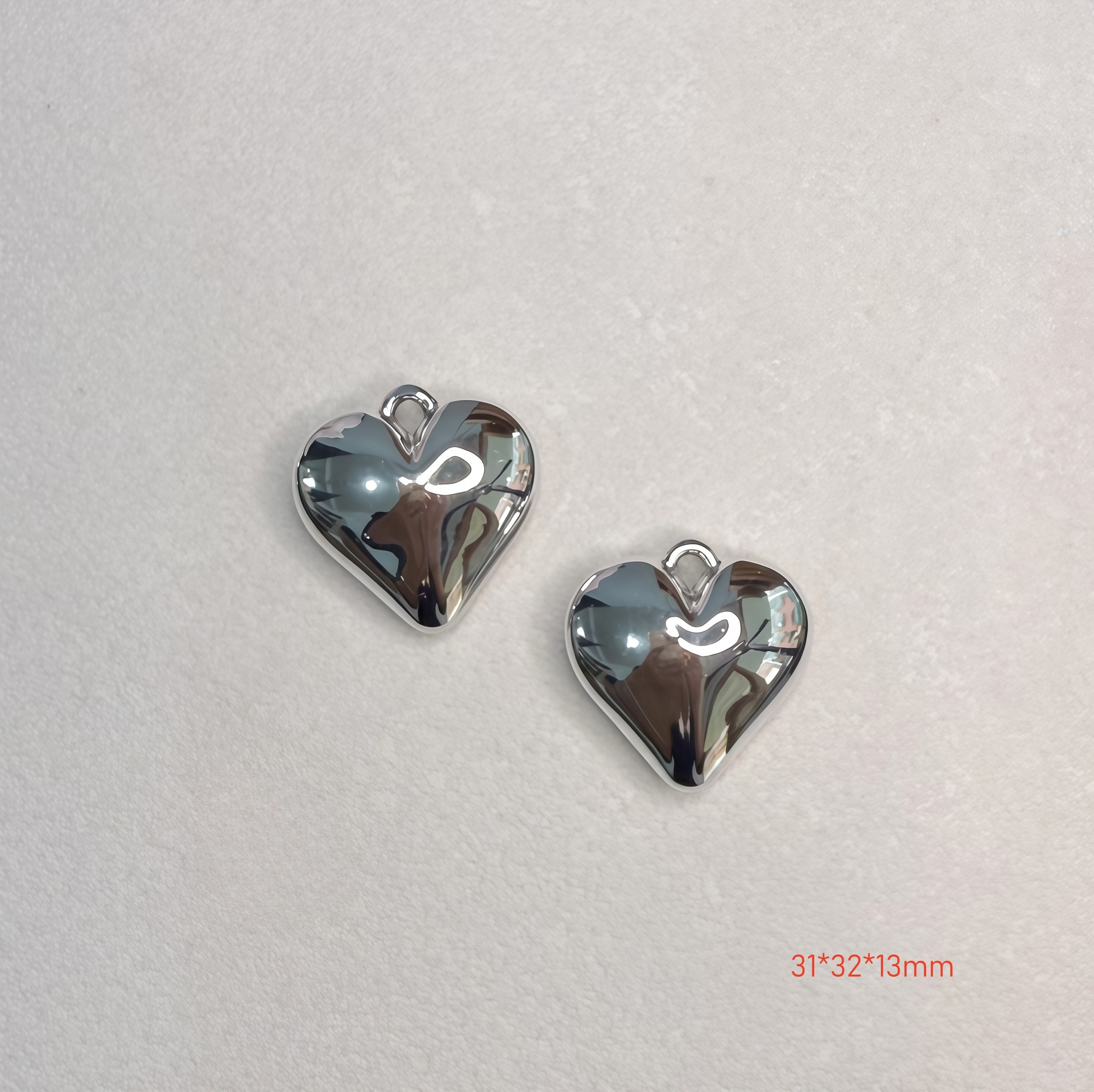 Chapado en oro y plata para proteger el color de la superficie brillante de acrílico melocotón amado colgante en forma de corazón pulsera manual collar de clavícula juguete DIY image 17