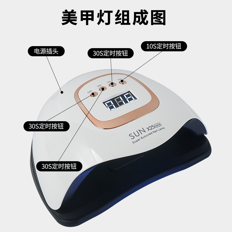 Lámpara de fototerapia de uñas de alta potencia, 81 cuentas de lámpara transfronterizas, lámpara para hornear uñas, pegamento de esmalte de uñas, no manos negras, máquina de fototerapia de secado rápido