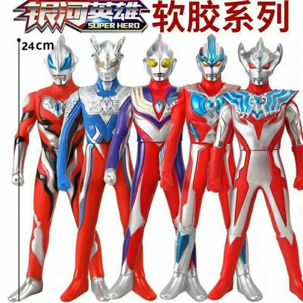 Large Soft Rubber Ultraman Figures Tiga, Zero, Belial, Zeta, Taiga, Geed, Boys and Girls Children's Toys