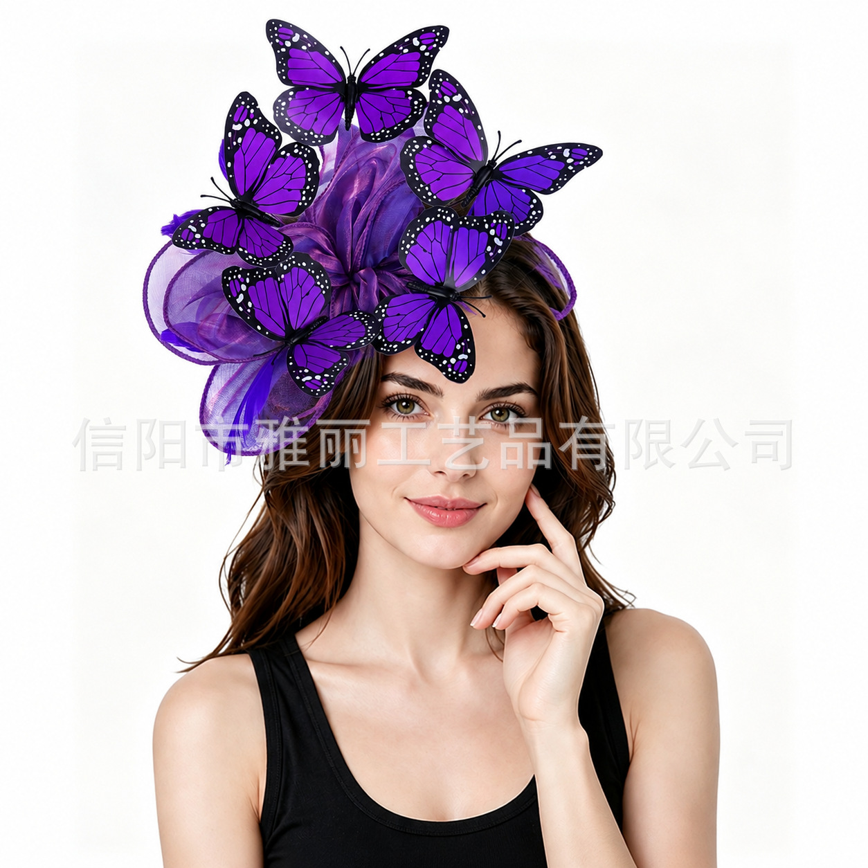 Amazon's best-selling artificial butterfly floral headpiece, forest-themed, beautiful hair accessory for women, suitable for stage performances at the Horse Racing Club