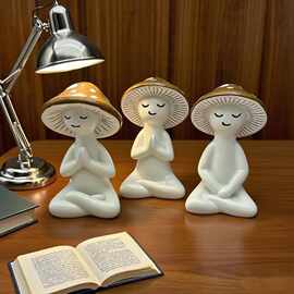 跨境新款Meditation Mushrooms 冥想蘑菇装饰摆件打坐蘑菇装饰品
