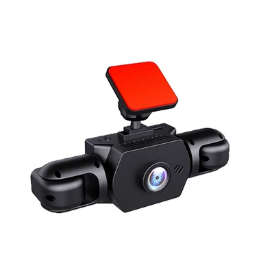 Four-lens panoramic dashcam 360-degree high-definition night vision wide-angle recording car camera system (Driving recorder) - four-records-black-console