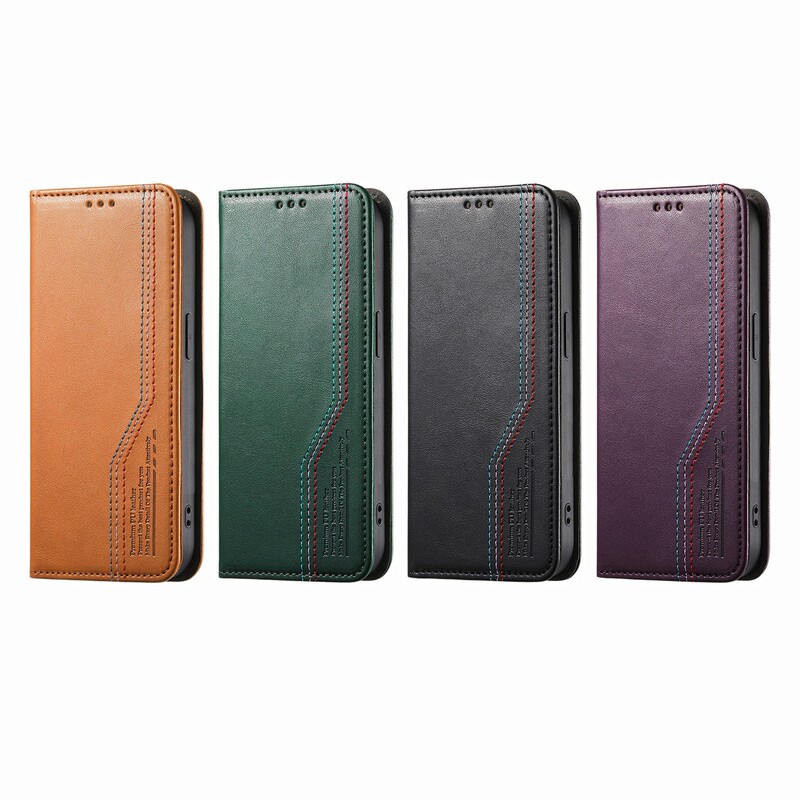 Foreign Trade Suitable iPhone 17 Pro Magnetic Wallet Card Holder S25U Apple 15/16 Business Flip Phone Leather Case