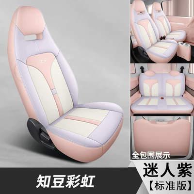 Girl Full Leather Car Cushion – Four Seasons Pad - charming-purple-standard-edition-dyl-zhidou-rainbow