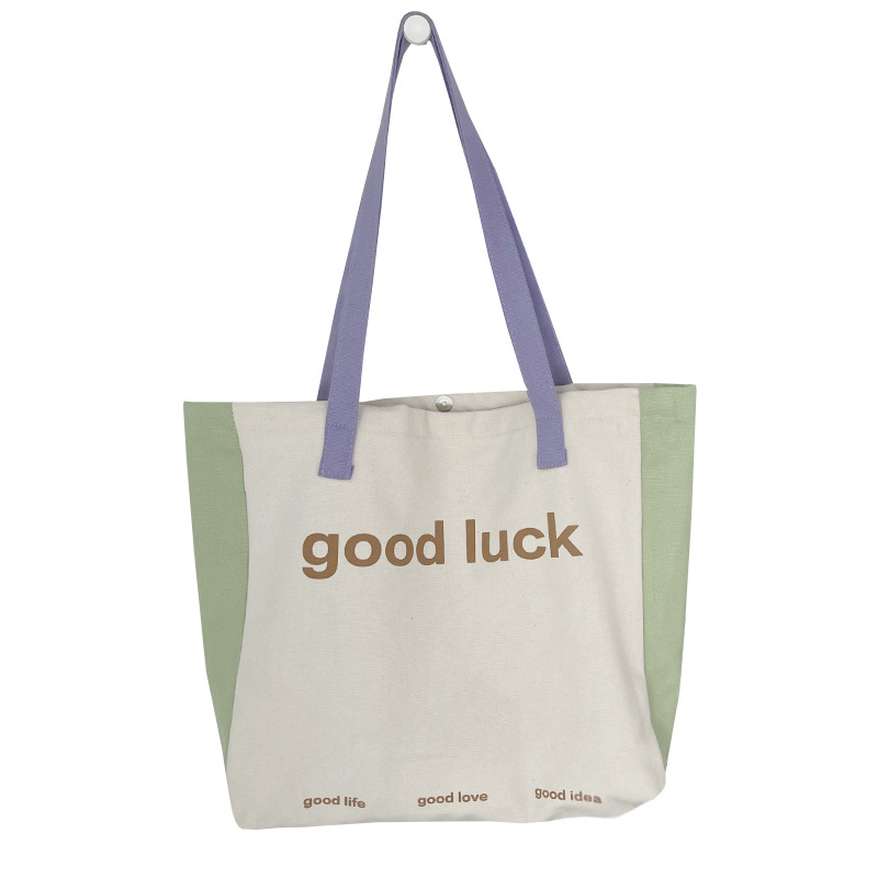 Bolsa de lona de las mujeres de un solo hombro color a juego macaron verano ligero transpirable de gran capacidad bolso de un hombro bolso de compras