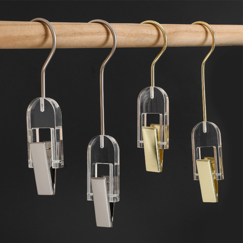 Acrylic Single Clip Clothing Store Trouser Clip Scarf Hat Gloves Shoes Transparent Clip Shopping Mall Supermarket Display Rack Wholesale