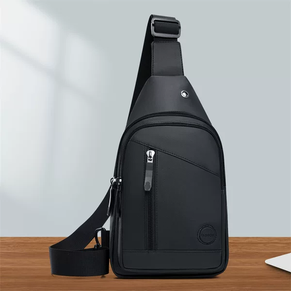 Cross-Border New Style Men's Chest Bag Made of Oxford Cloth, Water-Repellent Men's Crossbody Bag, Simple Outdoor Casual Small Shoulder Bag