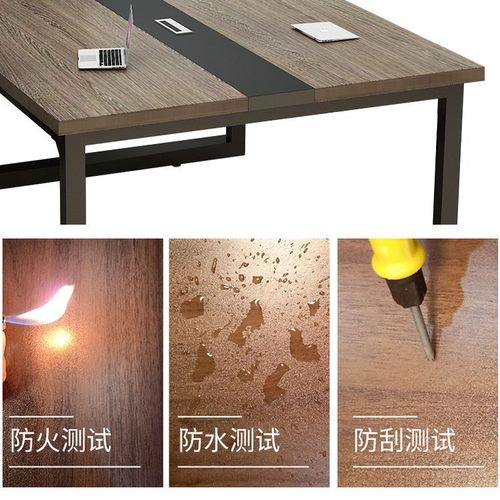 Meeting table, long desk, minimalist modern office desk and chair set, small conference room, negotiation table, long table, workstation