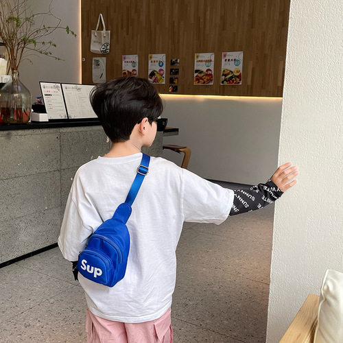 New Cute Kindergarten School Bag Korean Style Cartoon Children's Chest Bag Small Kids Nylon Pocket Money Backpack Snack Crossbody Bag