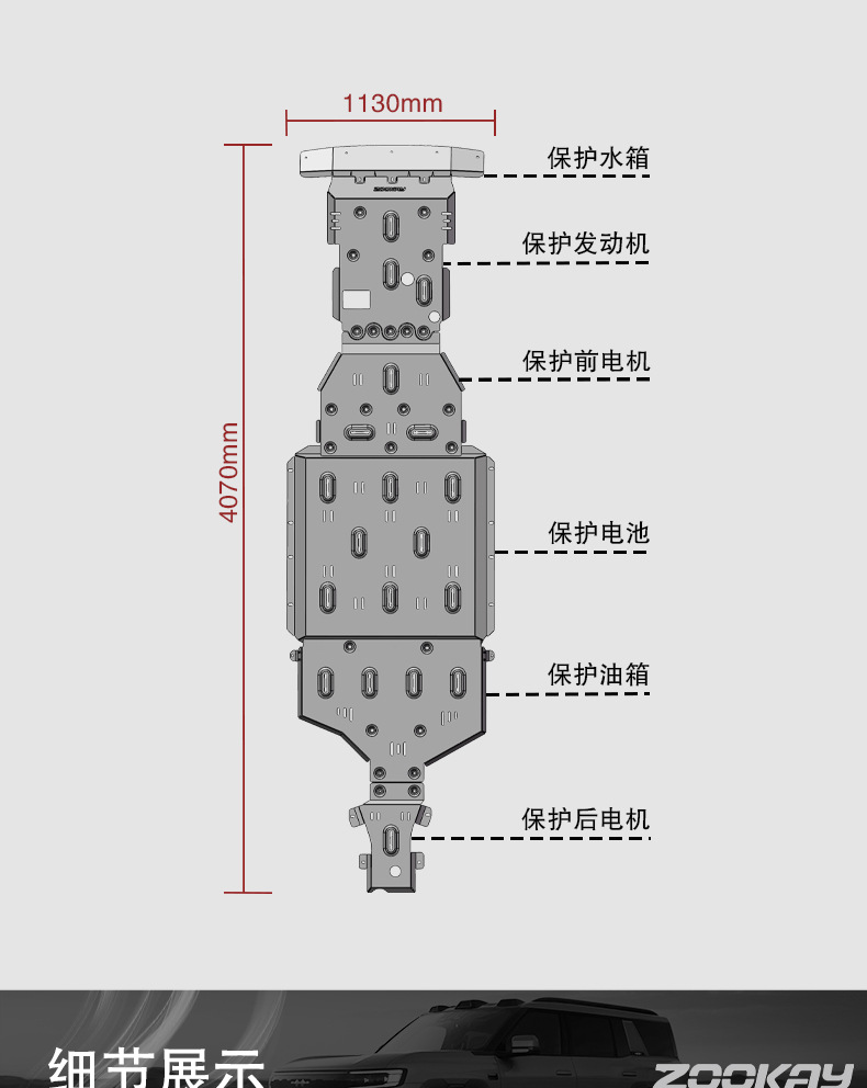 Suitable for Fangcheng Leopard 8 Full Vehicle Chassis Guard Plate Battery Water Tank Engine Lower Guard Plate Fuel Tank Chassis Armor Accessories