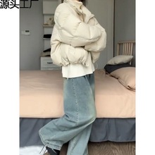 反季2024年新款短款棉袄冬季羽绒棉服女oversize外套小个子面包服