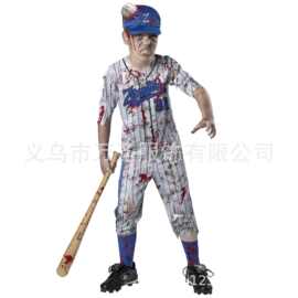 儿童丧尸棒球主题服装男孩万圣节僵尸球衣化妆 cos 派对演出服709