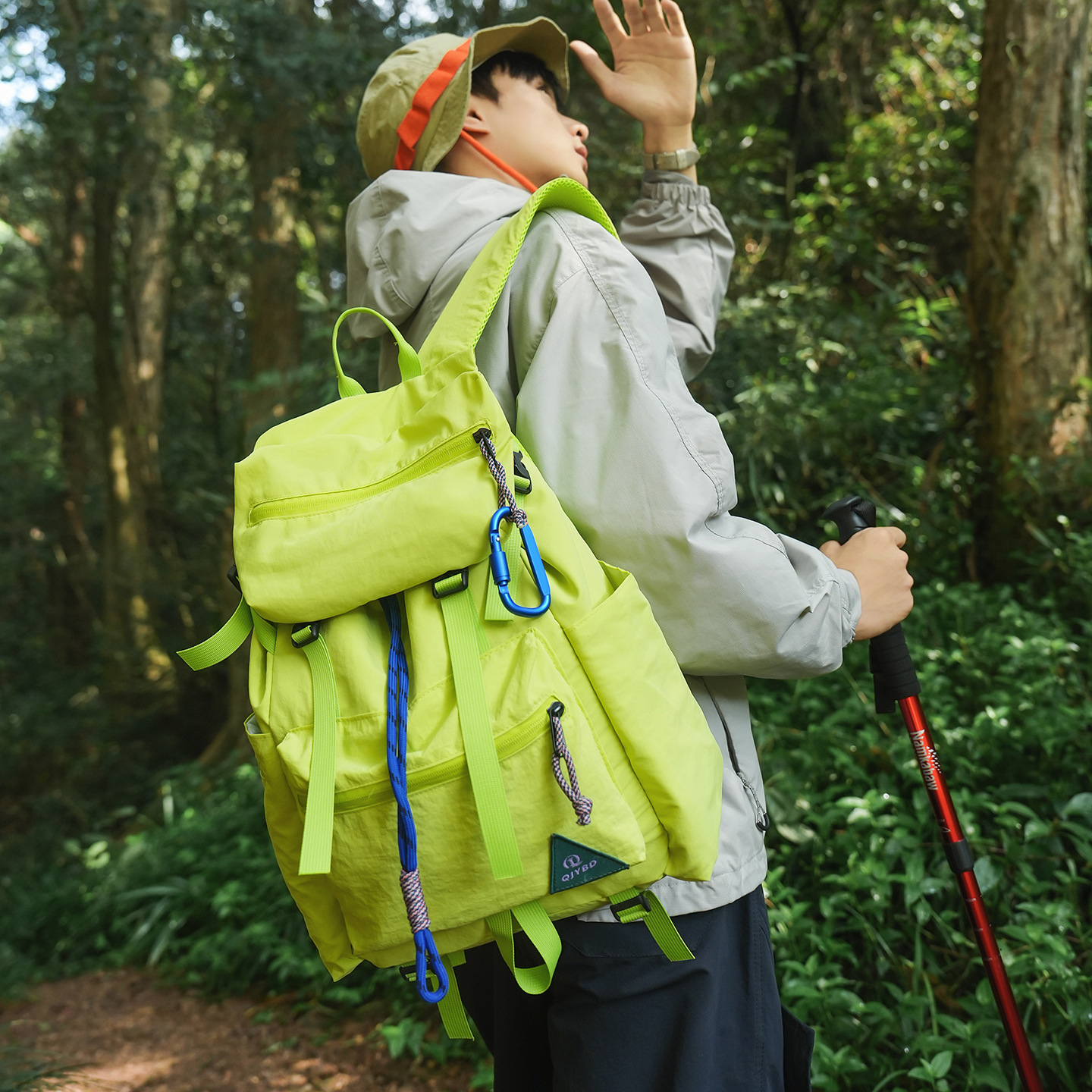 Mountain Camping Style Backpack, Large Capacity Outdoor School Bag, New Fashion Trendy Bag, High-Looking Young Student Bag Backpack