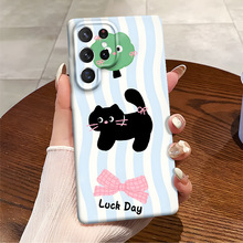 小众波纹猫咪菲林壳适用于SamsungA54/A55手机壳防撞可爱S22精孔