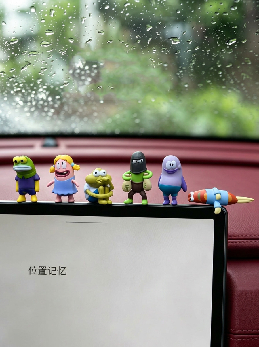Bikini Bottom residents clownfish car dashboard ornament, rear seat figurine, computer screen decoration, desktop ornament